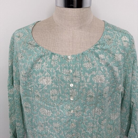 J. Jill Mint Green Floral Tunic - Picture 2 of 9